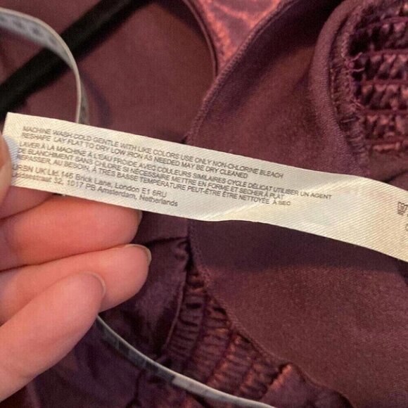 Whimsigoth Satin Ensemble Wide Leg Ruffle Detail Free People Set - Picture 10 of 16